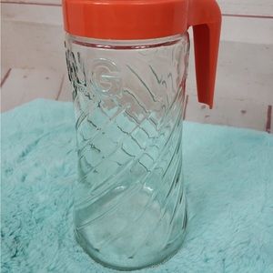 Anchor Hocking Tang Glass Juice Pitcher Vintage Tang Juice HolderPlastic Top Top